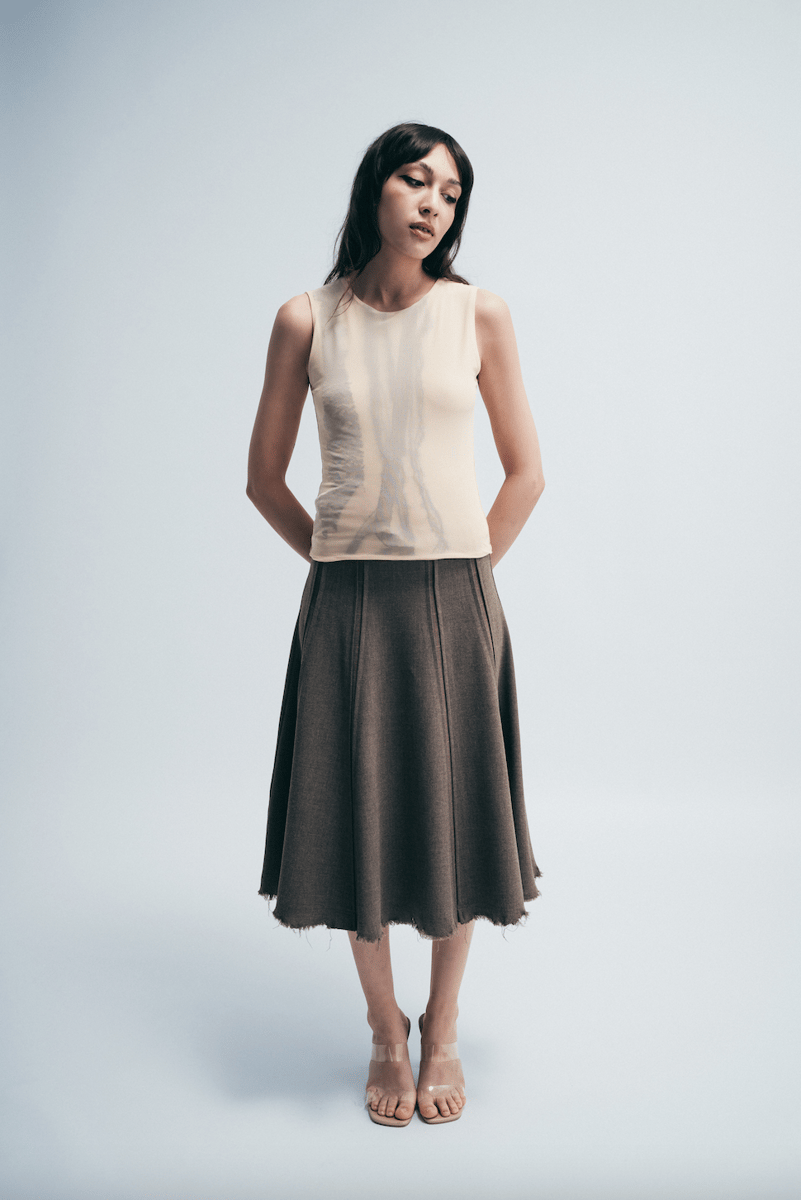 Sand Godet Skirt | Greta Garmel Sand Godet Skirt | Greta Garmel